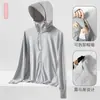 Roupa Protetora Solar de Seda Gelada UPF50 para Exterior Feminina de Manga Longa Nova Anti-ultravioleta Respirável Roupa de Pesca Protetora Solar Masculina de Verão