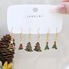 Brincos de Natal Europeus e Americanos Transfronteiriços para Mulheres, Brincos de Liga Criativos Personalizados Boneco de Neve Papai Noel Presente Conjunto de Várias Peças de Brincos de Gota de Óleo
