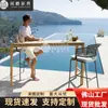 Mesas e Cadeiras para Pátio de Lazer ao Ar Livre Cadeiras para Pátio de Jardim Terraço de Hotel Bar Mesa Alta e Cadeiras Combinação de Móveis de Madeira Plástica