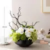 Flores Estilo Pintura al Óleo Americana Retro, Flores Artificiales, Mesa de Comedor de Sala de Estar de Lujo Ligero, Mesa de Café de Recibidor, Adornos Decorativos de Caligrafía