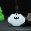Xinjiang Hotan Tianshan Mountain Cui Xiangyun Ping An Lock Yu Pei Colgante Hombres y mujeres Oro Seda Jade Ruyi Lock Collar Colgante Colgante