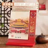 Calendario de Escritorio Estilo Chino Estampado en Caliente Año 2027 del Cordero Calendario Publicitario de Negocios Personalizado Adorno de Escritorio Personalización Planificador Cultural y Creativo de Escritorio
