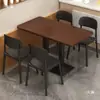 Conjunto de Mesa y Sillas para Comida Rápida Combinación Restaurante Diner Hamburguesería Tienda de Té con Leche Mesa Rectangular Tienda de Snacks Catering Mesa Comercial