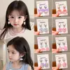 Aretes de Clip Lindos de Princesa Elsa para Niños Sin Perforación Aretes de Dibujos Animados para Niña Pequeña Aretes Colgantes para Bebé Aretes Anti-Dolor