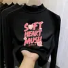 Roupa de baixo infantil dupla face com forro de fleece, estilo outono/inverno, gola alta, camiseta de manga longa escovada para meninas, roupa quente para bebês e crianças pequenas