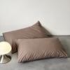 Fundas de almohada de algodón de color liso casual, un par de dos fundas de almohada, fundas de almohada de algodón 100% teñido en hilo de algodón lavado estilo sobre, color liso