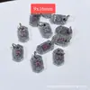 Colgante de Flor de Loto de Plata Sanqi de Plata Vieja de Shanxi Pequeñas Flores Accesorios Componentes para Manualidades y Joyería DIY