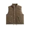 Roupas Masculinas North Boundary Marca Americana Moderna Inverno 2025 Novo Colete de Algodão Largo Curto Masculino Colete de Gola Alta Mj922