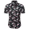 Produto Novo de Verão 2019 Transfronteiriço Camisa Floral Masculina Personalizada de Manga Curta Casual Solta para Férias na Praia
