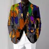 Chaqueta de Manga Larga con Botones, Pigmento Salpicado, Temperamento Iridiscente, Traje de Moda para Sesión de Fotos de Revista, Parte Superior WL8, Resistente a las Arrugas