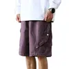Shorts Cargo Casuales de Verano Estilo Americano Frescos de Alta Resistencia con Bolsillos Grandes para Hombre, Pantalones de Cinco Puntos Holgados con Cordón, Pantalones de Longitud Media Modernos