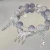 Pulsera de mariposa con cuentas de esmalte explosivo transparente como el hielo, estilo Mori, paquete de cuatro [Flower Spirit Butterfly], moda femenina para novias.