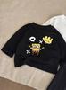 Camiseta de Algodón con Cuello Redondo para Niños, Nueva de Otoño, Estilo Occidental, Camiseta Básica para Niños y Niñas, Camiseta de Manga Larga Bob Esponja para Primavera y Otoño