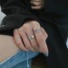 Anéis Estilo Retrô Europeu e Americano para Mulheres, Anéis Cruzados, Corrente Minimalista Moderna Estilo Cool Joia Versátil