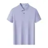 Polo 40S210G de algodão puro mercerizado, liso e brilhante, de manga curta, com gola e logo estampado, unissex, business casual