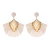 Aretes Largos de Borlas Bohemios Transfronterizos para Mujer, Moda Retro Étnica Exagerada, Aretes de Plumas de Otoño e Invierno