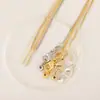 Distrito de Lu Ouro Real 18K Banhado DIY Universal Ajuste Lateral Pulseira Corrente Joias Artesanais Acessórios para Colar Atacado
