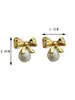 Pendientes de Estilo Lujo Ligero, Diseño Único y de Gama Alta, Clavos con Forma de Hoja Tachonados de Diamantes, Estilo Coreano de Moda, Estilo de Celebridad de Internet, Elegantes Joyas de Perlas para Orejas