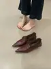 Zapatos de Moda para Mujer Estilo Francés Otoño e Invierno Retro Tejidos Forrados de Polar Corte Profundo Puntiagudos de Tacón Bajo Adelgazantes Cálidos de Algodón con Piel