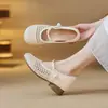 Zapatillas de Verano 2026 para Mujer, Nuevo Estilo, con Aumento Interno de Altura, Puntera Cerrada, Sandalias Mary Jane con Patrón Tejido Calado