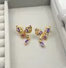 Pendientes de Mariposa Inteligentes Violeta Retro Collar de Amatista con Perlas Lujo Ligero Gama Alta Exquisitos Más Fáciles de Combinar Set