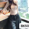 Estilo Coreano Rayas Contrastantes Cuello Redondo Lana Mujer Principios de Otoño Sexy Ajustado Elegante Manga Larga Camiseta Básica Top Prendas de Punto