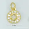 Ventas Directas de Fábrica, Al por Mayor en Stock, Collar Colgante Microincrustado de Cobre, Flor de Trébol de Cuatro Hojas Accesorios de Colgante Individual para Joyería DIY