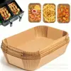 Bandeja de Papel Especial para Air Fryer, Papel Absorvente de Óleo, Papel à Prova de Óleo, Bandeja de Papel para Assar, Tigela de Papel de Silicone para Óleo de Grau Alimentício Doméstico