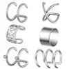 Novos clipes de orelha estilo ins transfronteiriços sem furo, ear cuffs vazados em formato C multicamadas personalizados, brincos de luxo leve de alta qualidade