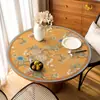 Nuevo Mantel Redondo para Mesa de Comedor Estilo Chino, Impermeable al Aceite, Impermeable, Mantel de Cuero Lavable, Lujo Ligero, Sensación de Alta Gama, Mantel Protector de Superficie de Mesa