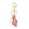 Processamento personalizado sapatos pingente de liga diamante europeu e americano salto alto metal chaveiro broche colar amostra para figura