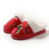 Pantuflas de algodón con estampado floral del noreste para mujer, felpa gruesa de invierno, suela gruesa, antideslizantes, estilo retro, adecuadas para el hogar y el exterior, pantuflas de algodón cálidas