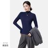 Camisa Base de Inverno com Gola Alta Meia-Boca de Lã para Mulheres, Espessa, Antibacteriana, Versátil, Blusa Térmica de Manga Longa