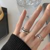 Estilo Retro Pignose Doble Capa Brillo Retorcido Anillo de Lujo para Mujer Moda Ins Gama Alta 2022 Nuevo Estilo