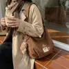 Bolso de Hombro de Invierno Estilo Coreano Retro Artístico Lazo Bolso de Mujer Moderno Fresco Casual Bolso Tote Cruzado