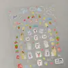 Pegatinas de Arte para Uñas de Animales Lindos 5D Estampado Estéreo Patrón Dopamina Pegatina para Uñas DIY Joyería Estilo Ca