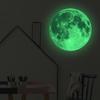 Pegatinas de pared de luna grande luminosa de 40 cm para decoración de habitación infantil, color original, luz verde, fluorescente