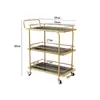 Carro de Almacenamiento Móvil Nórdico Hotel Bebidas Hogar Dorado Multicapa Hierro Forjado Carrito de Comedor Restaurante Carrito de Entrega de Comida