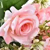 Flores de simulación rosas 9 rosas de ensueño flores de simulación para bodas decoración del hogar flores artificiales arreglo floral