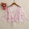 Chal corto de verano con falda y falda deslizante, cárdigan exterior, chal pequeño, nudo para mujer, chal pequeño de estilo occidental que combina con todo.