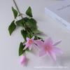 Clematis de 3 cabezas decoración para el hogar simulación flor de seda mayoreo fila de flores para boda flor falsa material floral para salón de bodas flor de loto de alambre
