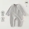 Roupas de Bebê para Primavera e Outono, Macacão Elástico, Macacão de Bebê, Pijama de Manga Longa com Ar Condicionado, Macacão de Algodão Puro Macio com Fleece para Engatinhar Classe A