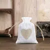 Bolsa de cáñamo con cordón de lino bolsa para botella de vino de lino bolsa de regalo de imitación de lino con cordón venta al por mayor de fábrica
