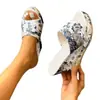 Sandalias de cuña peep-toe de gran tamaño para mujer, nuevo estilo verano 2025, comercio exterior transfronterizo, sandalias bordadas de suela gruesa a la moda