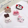 Lindos Accesorios de Dibujos Animados de Pingüino y Conejo de Tela Broche DIY Accesorios para Joyería Muñeco Relleno de Algodón Ropa Accesorios para el Cabello