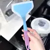Espátula de Silicone Espátula para Tamagoyaki Duas Cores Transparente Boca Larga Espátula para Fritar Espátula Alargada para Ovo Frito Espátula para Panqueca Espátula para Jianbing Guozi