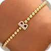Aliexpress Atravessando Fronteiras Zircônia 26 Letras Pulseira Novo Estilo Elegante Estilo de Luxo Leve Deslocamento Diário Corda Elástica Joia de Mão com Contas