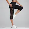 Nuevos Pantalones Deportivos Cortos, Pantalones de Yoga de Malla Empalmada Levanta Glúteos, Leggings con Bolsillo, Pantalones para Mujer