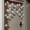 Cortina de porta de urso de morango de nuvens cortina pendurada cortina dormitório quarto corredor divisória cortina decoração de porta menina coração desenho animado