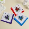 Pañuelo Estampado de Algodón Puro para Mujer Vintage Pañuelo Nostálgico Antiguo Vintage Pañuelo Delgado de Verano Absorbente Algodón Puro Toalla de Mano para Sudor